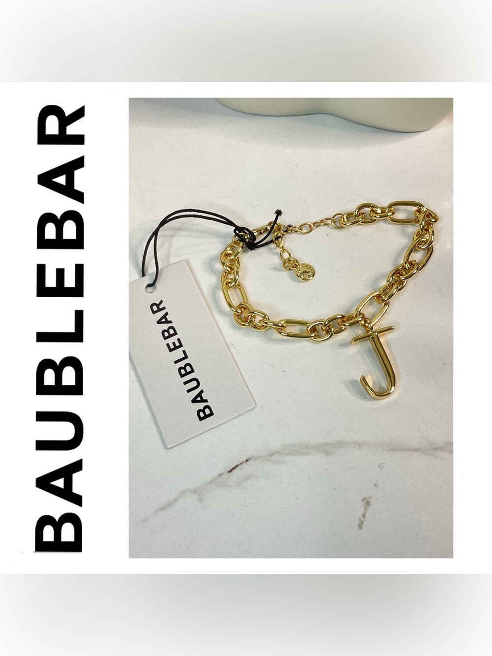 🌟🌟 Baublebar Initial “J” Charm Chain Bracelet